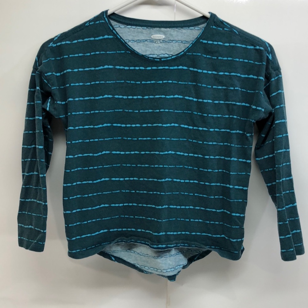 Led Navy Long Sleeve Tee: Teal